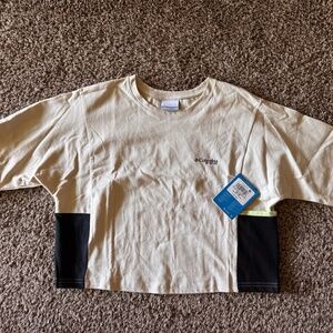 NWT Columbia Women's PFG Open Water™ Short Sleeve T-Shirt, Stone/Black, Medium